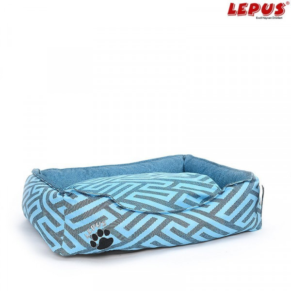 Lepus 60x44x22h cm Premium Yatak Mavi M | Kumaş Köpek Yatağı