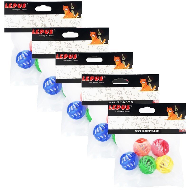 Lepus Zilli Top Kafes 5'Li Paket 5 Adet | Kedi Top Oyuncak Lepus Zilli Top Kafes 5'Li Paket 5 Adet | Kedi Top Oyuncak