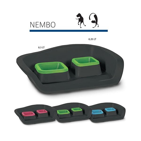 MP 0.3+0.25 Lt Nembo Sıçratmayan İkili Mama ve Su Kabı | İkili Mama Ve Su Kabı