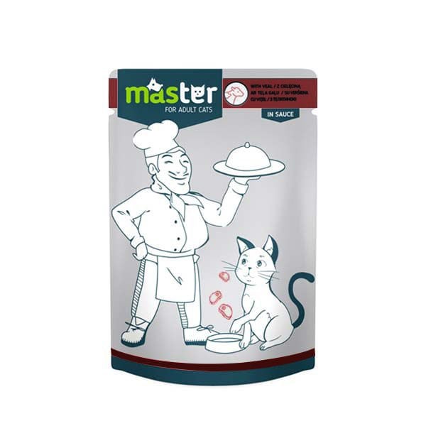 Master 80 gr Jöleli Dana Pouch | Sığır Etli Yaş Kedi Maması