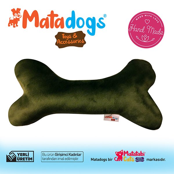 Mata Dogs 25 Cm Bone Kemik Şekilli Oyuncak Yeşil | Kumaş Ve Peluş Köpek Oyuncağı