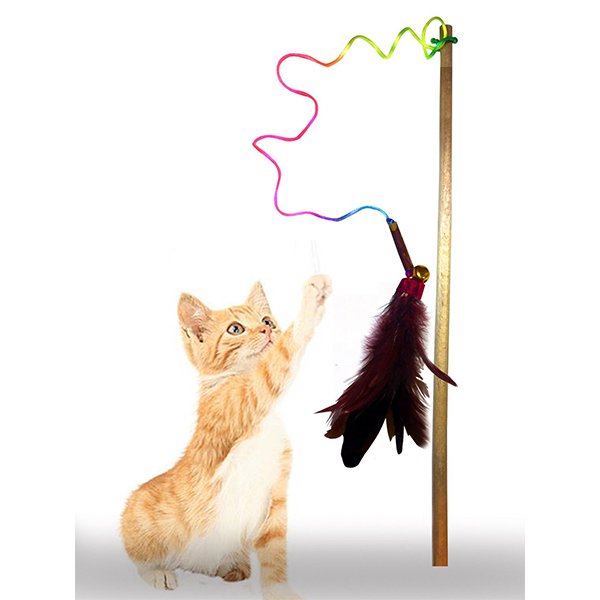 Matatabi 50x70 Cm Cats Ahşap Saplı M.Çubuk + Tüylü Olta | Kedi Oltası