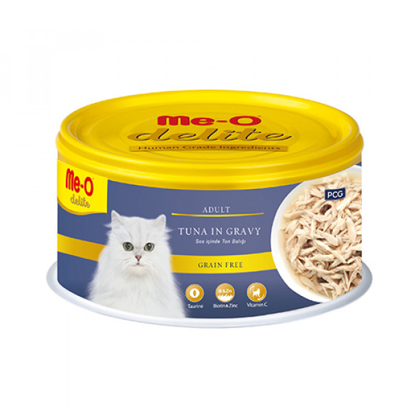 Me-O 6 Adet Delite Adult Tuna in Gravy 80 Gr | Tahılsız Kedi Yaş Maması