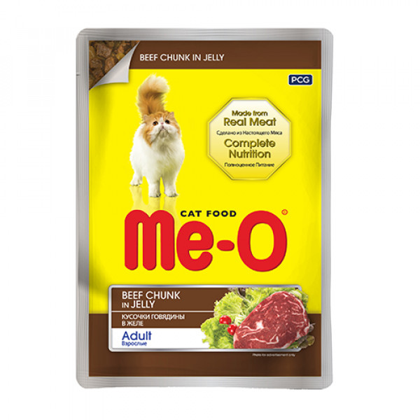 Me-O 6 Adet Adult Beef Chunk in Jelly 80 Gr | Yetişkin Kedi Maması