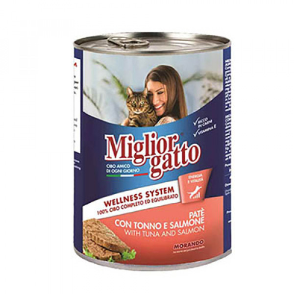 Miglior Gatto 6 Adet Pate With Tuna And Salmon 405 Gr | Balıklı Yaş Kedi Maması