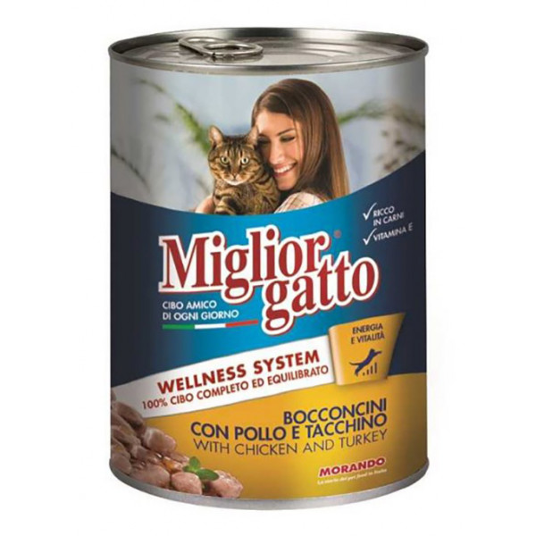 Miglior Gatto 24 Adet Tavuklu Hindili 405 Gr | Yetişkin Kedi Maması