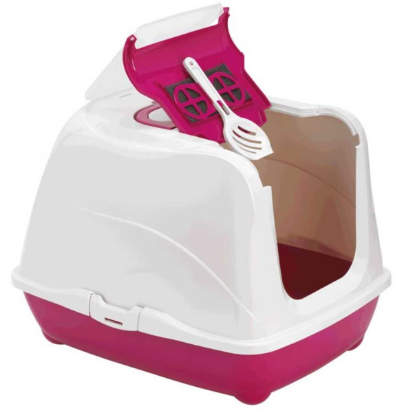 Moderna Flip Kapalı Tuvalet Fuşya | Filtresiz Kapalı Kedi Tuvaleti