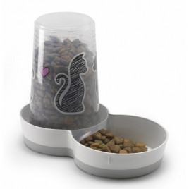 1,5 Lt Friends Love Hazneli Kedi Mama Ve Su Kabı | Hazneli Mama Ve Su Kabı