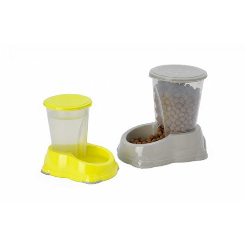 Moderna 1,5 Lt Snacker Mama Kabı Gri | Hazneli Mama Ve Su Kabı