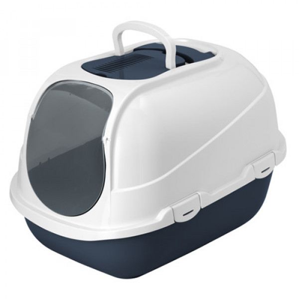 Moderna 66x49x46 Cm Mega Comfy Kapalı Tuvalet Lacivert | Filtresiz Kapalı Kedi Tuvaleti