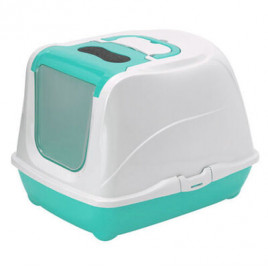 Flip Kapalı Tuvalet Turkuaz | Filtresiz Kapalı Kedi Tuvaleti Flip Kapalı Tuvalet Turkuaz | Filtresiz Kapalı Kedi Tuvaleti