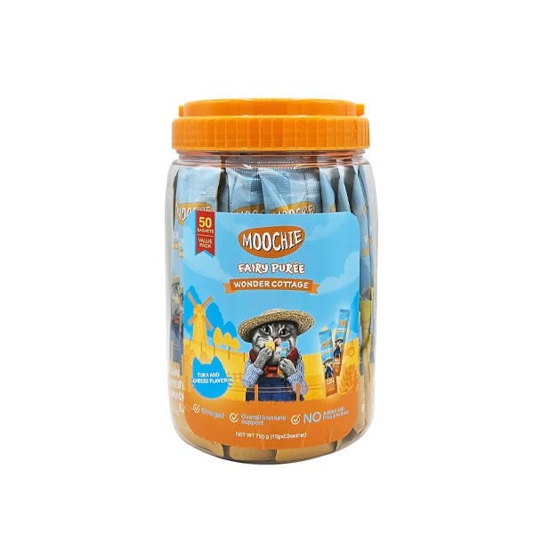 Moochie 50 Adet Fairy Pure Wonder Cottage Ton ve Peynir 15 Gr | Kedi Sıvı Ödül Maması