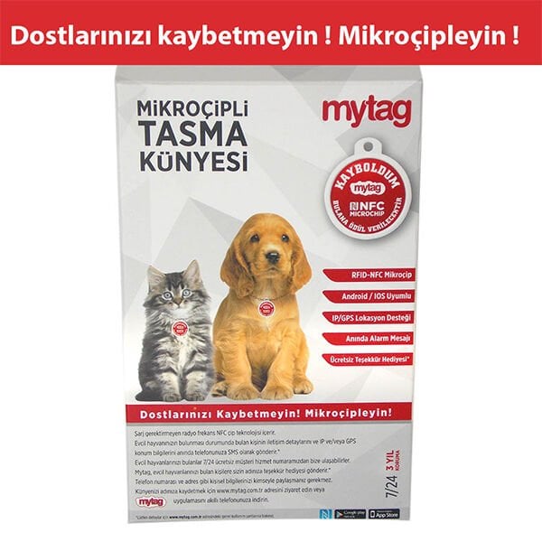 Mytag Mikro Çipli Tasma Künyesi | Kedi Künyesi Ve Çanı