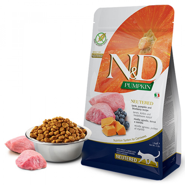 N&D Pumpkin 5 Kg Neutured Kuzu Balkabağı ve Yaban Mersini | Kuzu Etli Kuru Kedi Maması