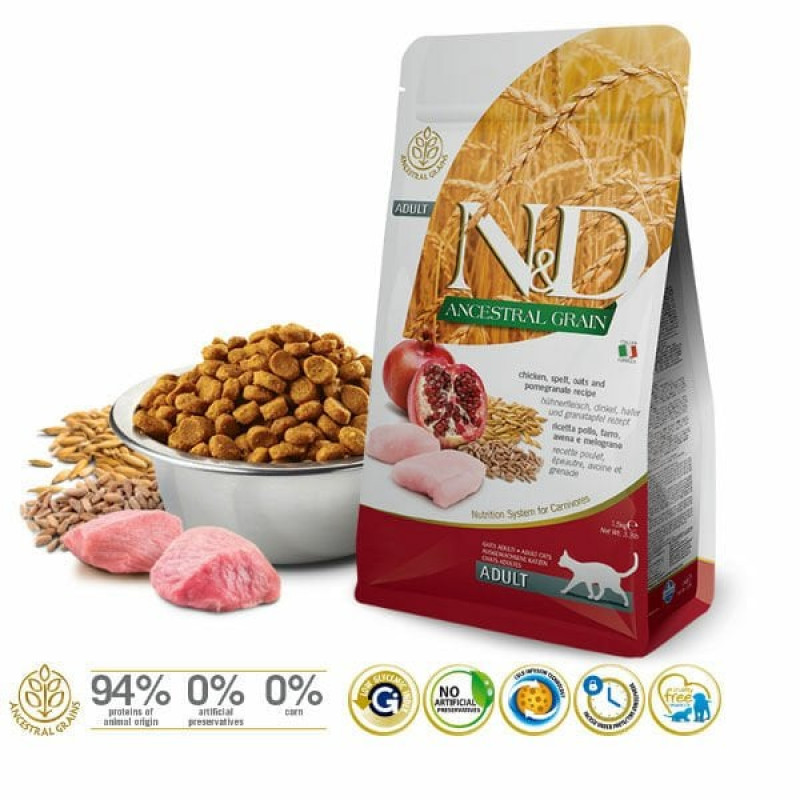 N&D Prime 1,5 Kg Chicken & Pomegranate Adult | Tahılsız Kuru Kedi Maması