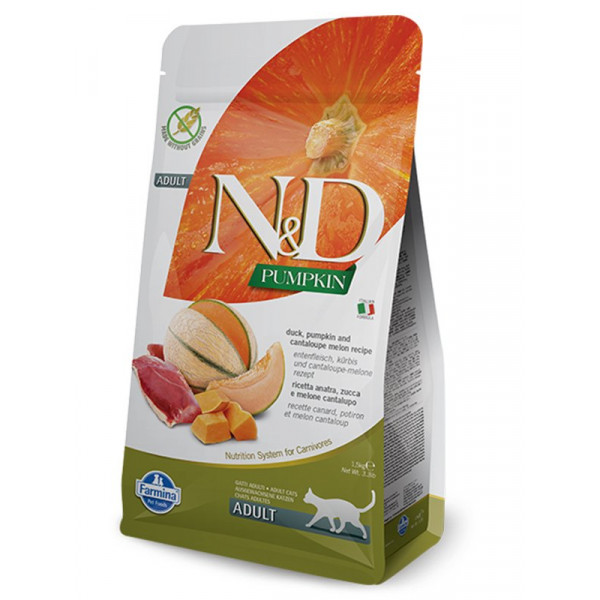 N&D Pumpkin 1,5 Kg Adult Ördek Kabak ve Kavun | Yetişkin Kuru Kedi Maması