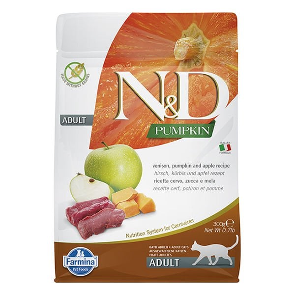N&D Pumpkin 300 Gr Geyik Balkabağı ve Elma | Yetişkin Kuru Kedi Maması