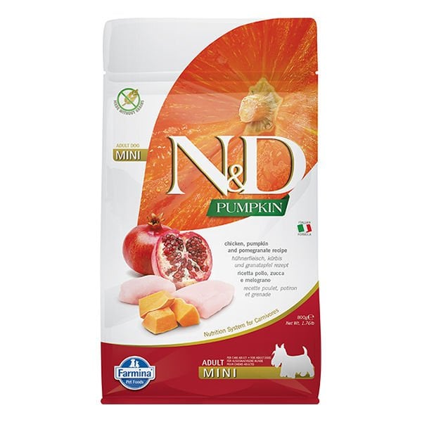 N&D Pumpkin 800 Gr Mini Tavuk Balkabağı ve Nar | Yetişkin Köpek Kuru Maması