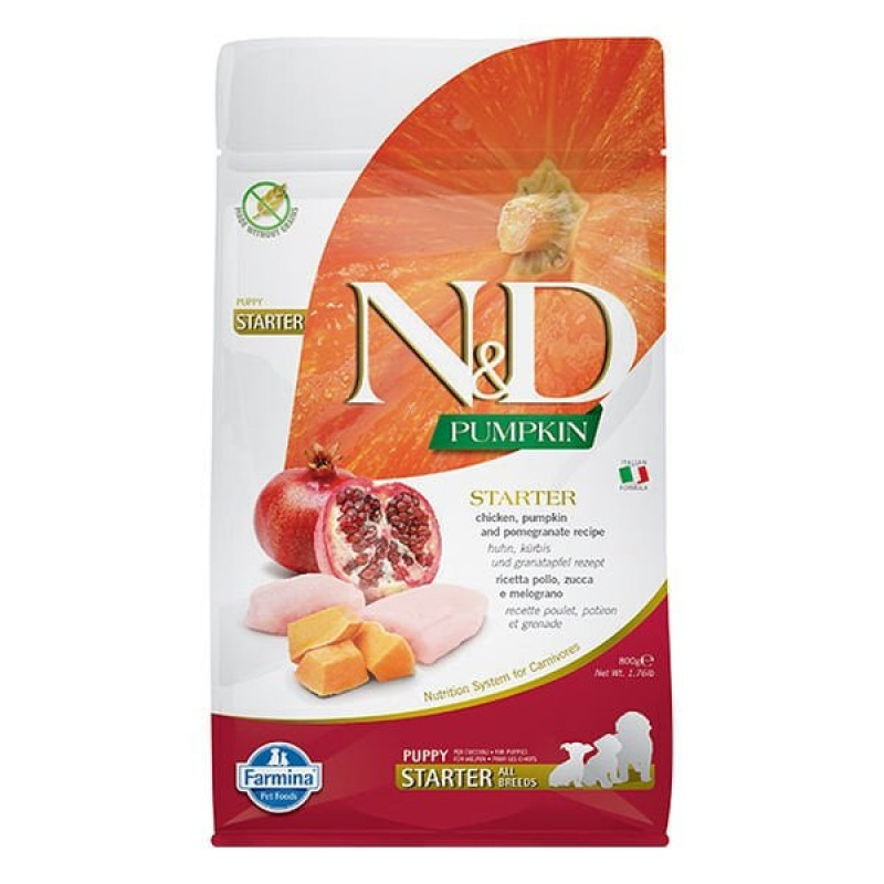 N&D Pumpkin 800 Gr Puppy Starter Tavuk Balkabağı ve Nar | Yavru Köpek Kuru Maması N&D Pumpkin 800 Gr Puppy Starter Tavuk Balkabağı ve Nar | Yavru Köpek Kuru Maması