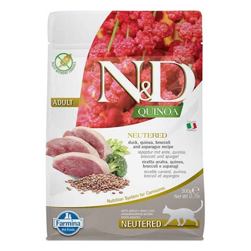 N&D Quinoa 300 Gr Neutered Ördek Brokoli ve Kuşkonmaz | Kısırlaştırılmış Kedi Maması N&D Quinoa 300 Gr Neutered Ördek Brokoli ve Kuşkonmaz | Kısırlaştırılmış Kedi Maması