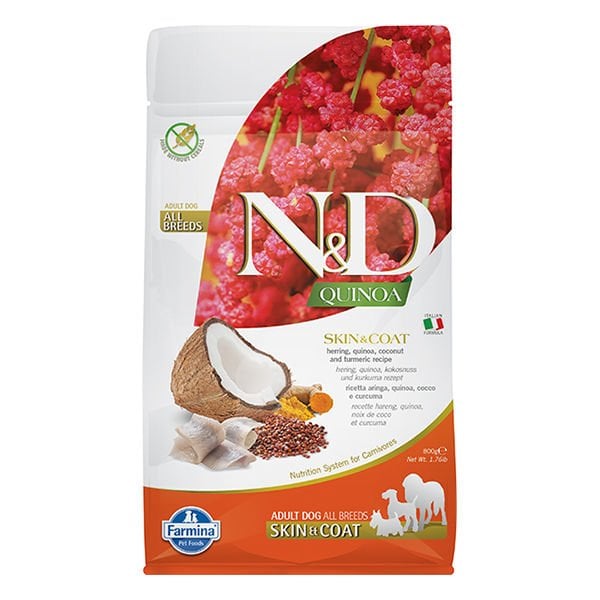 N&D Quinoa 800 Gr Skin & Coat Ringa Hindistan Cevizi ve Zerdeçal | Yetişkin Köpek Kuru Maması