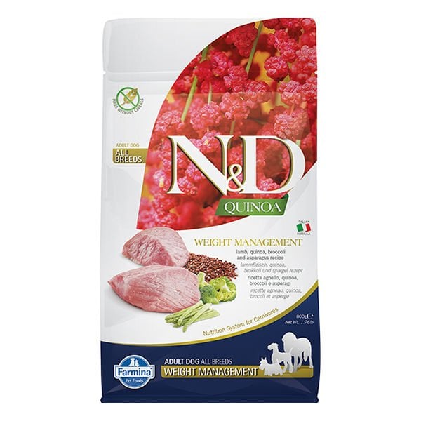 N&D Quinoa 800 Gr Weight Management Kuzu Brokoli ve Kuşkonmaz | Yetişkin Köpek Kuru Maması