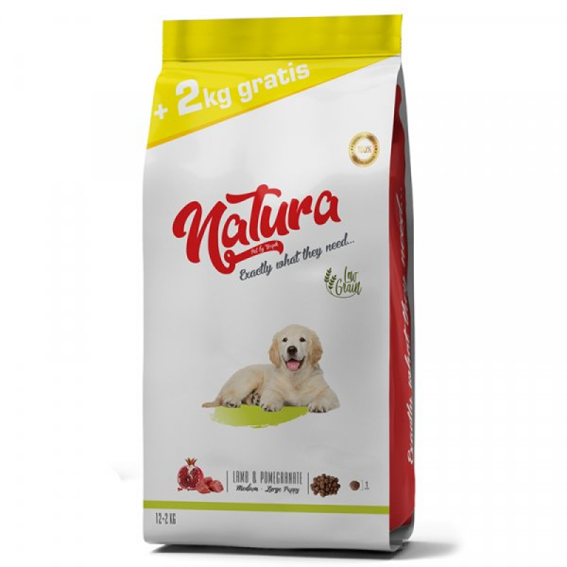 Natura 12 Kg + 2 Kg Hediyeli Puppy Düşük Tahıllı Kuzu Etli ve Narlı Orta ve Büyük Irk Yavru | Yavru Köpek Kuru Maması Natura 12 Kg + 2 Kg Hediyeli Puppy Düşük Tahıllı Kuzu Etli ve Narlı Orta ve Büyük Irk Yavru | Yavru Köpek Kuru Maması