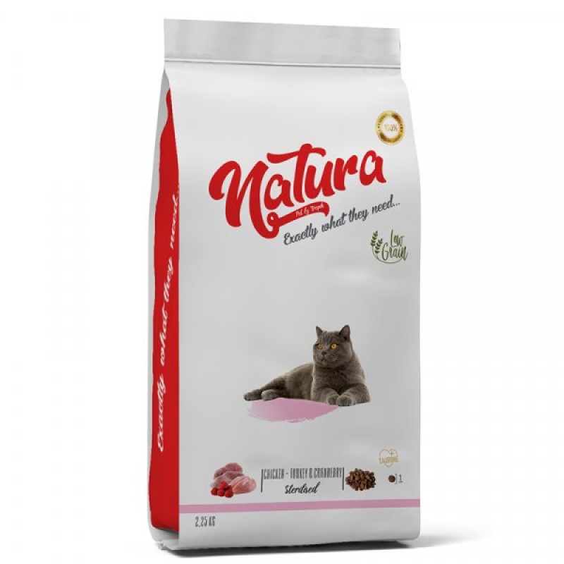 Natura 2.25 Kg Sterilised Düşük Tahıllı Kızılcık ve Tavuklu Kısırlaştırılmış | Kısırlaştırılmış Kedi Maması Natura 2.25 Kg Sterilised Düşük Tahıllı Kızılcık ve Tavuklu Kısırlaştırılmış | Kısırlaştırılmış Kedi Maması