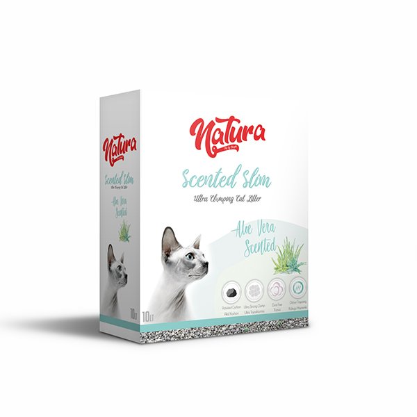 Natura 10 Lt Aloe Vera Kokulu Ultra Topaklaşan Aktif Karbonlu Doğal Kum | Doğal Kedi Kumu