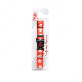 30-45 Cm Yetişkin Pati Desenli Boyun Tasması Kırmızı | Köpek Boyun Tasması