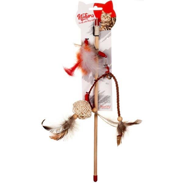 Natura 40 Cm Ptc-038 Üç Uçlu Doğal Olta Oyuncak | Kedi Oltası