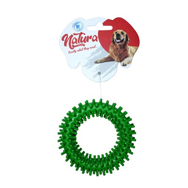 Natura 7 Cm Plastik Dikenli Halka Oyuncak | Köpek Çiğneme