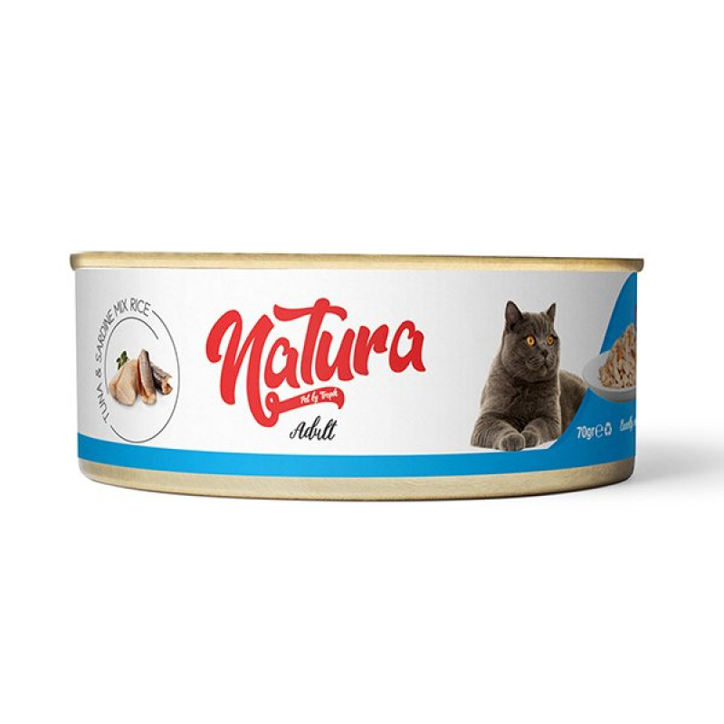 Natura 70 Gr Adult Tahılsız Ton Balık ve Sardalyalı Yetişkin | Yetişkin Kedi Maması Natura 70 Gr Adult Tahılsız Ton Balık ve Sardalyalı Yetişkin | Yetişkin Kedi Maması