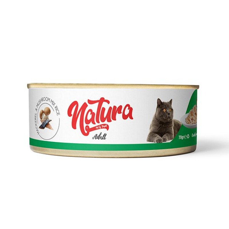 Natura 70 Gr Adult Tahılsız Uskumru ve Mantarlı Yetişkin | Yetişkin Kedi Maması Natura 70 Gr Adult Tahılsız Uskumru ve Mantarlı Yetişkin | Yetişkin Kedi Maması