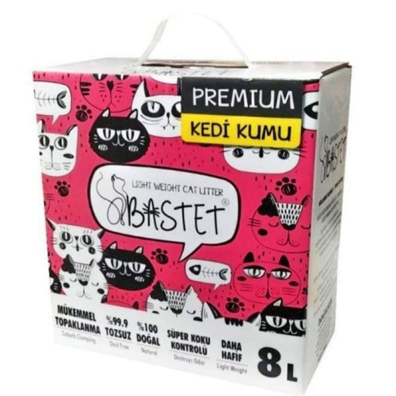 Natural Bastet 8 Litre Topaklanan Premium Doğal Kedi Kumu | Doğal Kedi Kumu