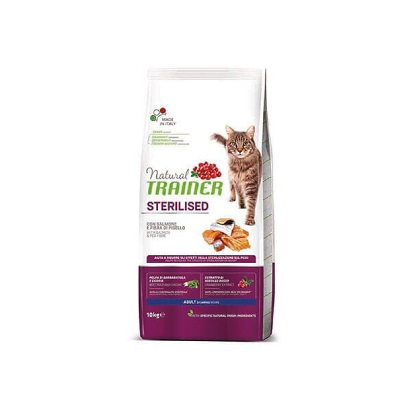 Natural Trainer 10 Kg Sterilised Somon | Kısırlaştırılmış Kedi Maması Natural Trainer 10 Kg Sterilised Somon | Kısırlaştırılmış Kedi Maması