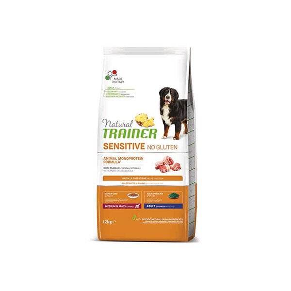 Natural Trainer 12 Kg Sensitive No Gluten Adult Medium Maxi Domuz | Yetişkin Köpek Kuru Maması