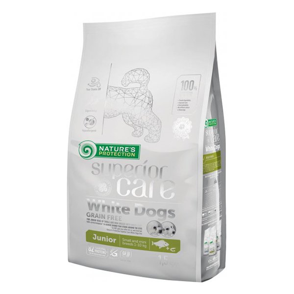 Nature's Protection 10+2 Kg Junior Beyaz Balıklı Tahılsız Beyaz Tüylü Küçük Irk Yavru | Yavru Köpek Kuru Maması