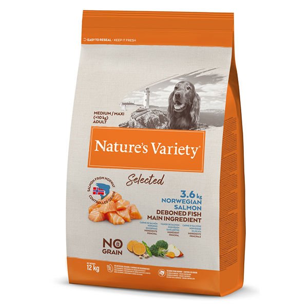 Nature's Variety 12 Kg Selected Adult Medium Maxi Norveç Somonu | Tahılsız Köpek Kuru Maması