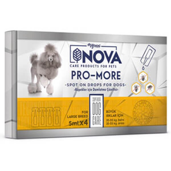 Nova Büyük Irk 4x5 ml (35-55 Kg) Deri ve Tüy Bakımı Ense Damlası | Köpek Tüy Bakım Spreyi