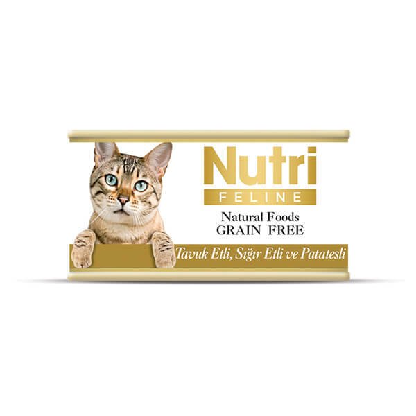 Nutri Feline 85 Gr Tavuklu ve Sığır Etli Tahılsız 