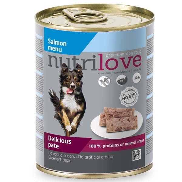 Nutrilove 400 gr Somon Etli Pate Ezme | Yetişkin Köpek Konserve Maması