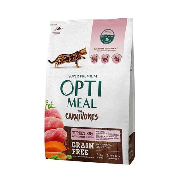 Optimeal 4 Kg For Carnivores Adult Hindi ve Sebze | Yetişkin Kuru Kedi Maması