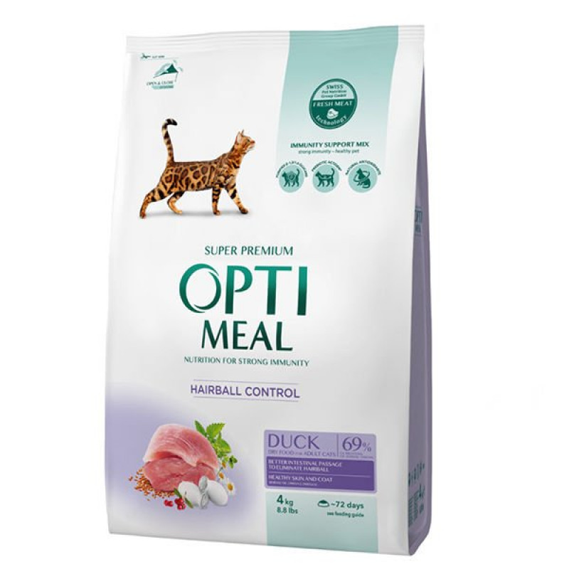 Optimeal 4 Kg Hairball Control Ördek | Yetişkin Kuru Kedi Maması Optimeal 4 Kg Hairball Control Ördek | Yetişkin Kuru Kedi Maması