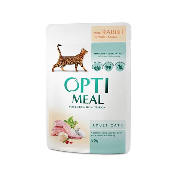 Optimeal 85 Gr with Rabbit in White Sauce | Yetişkin Kedi Maması