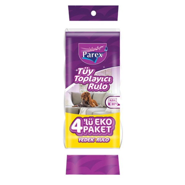 Parex 4x30 Lu Easy Süper Yapışkanlı Tüy Toplama Yedek Rulosu | Köpek Tüy Toplayıcı