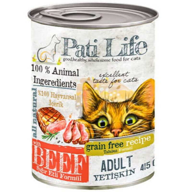 Pati Life 415 Gr Tahılsız Sığır Etli Yetişkin Pati Life 415 Gr Tahılsız Sığır Etli Yetişkin