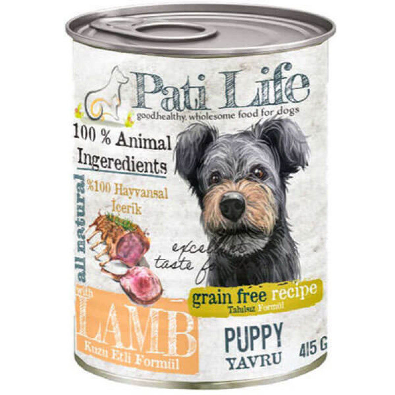 Pati Life 415 Gr Tahılsız Kuzu Etli Yavru | Tavru Köpek Konservesi Pati Life 415 Gr Tahılsız Kuzu Etli Yavru | Tavru Köpek Konservesi