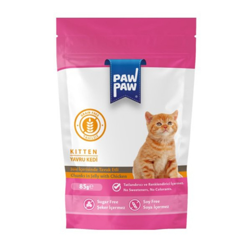 Pawpaw 85 Gr Kitten Jöle İçerisinde Tavuklu Pouch Yavru | Yavru Kedi Maması Pawpaw 85 Gr Kitten Jöle İçerisinde Tavuklu Pouch Yavru | Yavru Kedi Maması