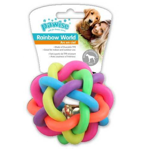 Pawise 10,5 Cm Rainbow World Örgü Top Termoplastik Oyuncak | Köpek Top Oyuncak